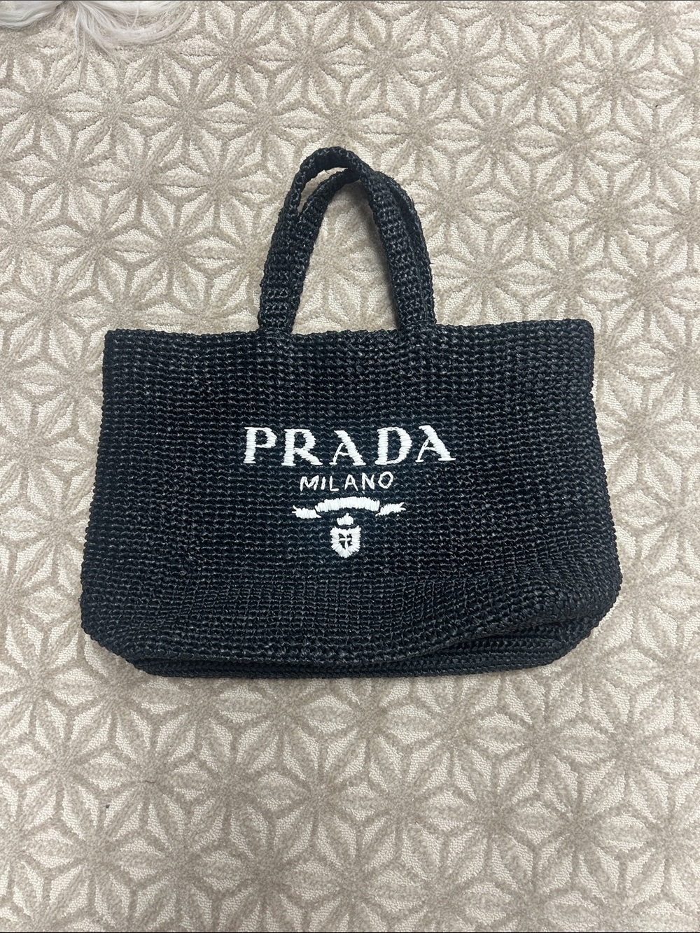 Prada Black Woven Milano Tote - Picture 2 of 6